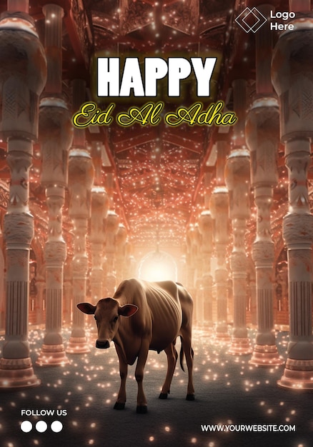 Happy Eid Al Adha Poster Template Editable