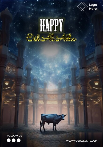 Happy Eid Al Adha Poster Template Editable