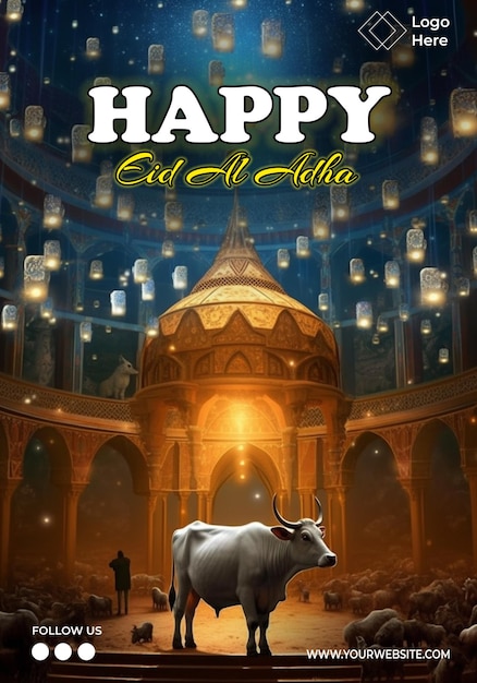 Happy Eid Al Adha Poster Template Editable