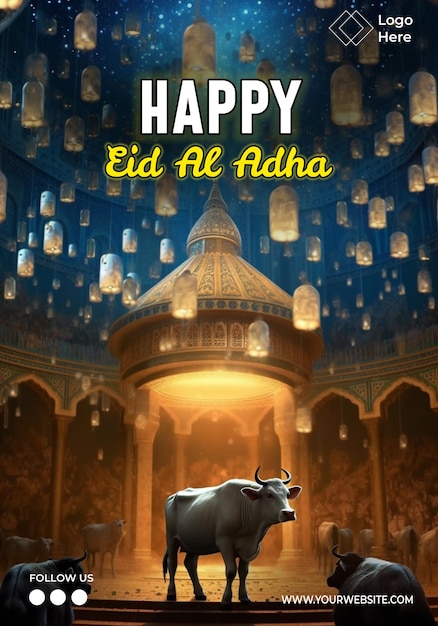 Happy Eid Al Adha Poster Template Editable