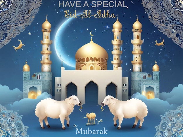 Happy eid mubarak post design template