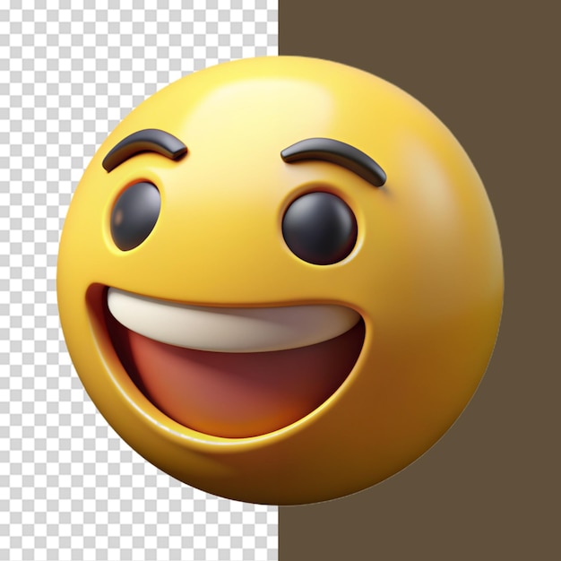 PSD happy emoji isolated on transparent background