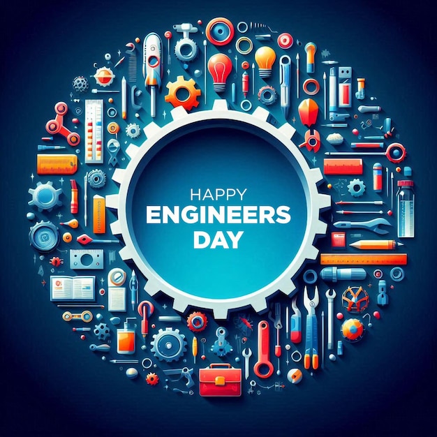 PSD happy engineers day psd banner design template