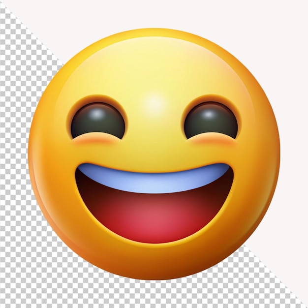 happy face emoji on transparent background