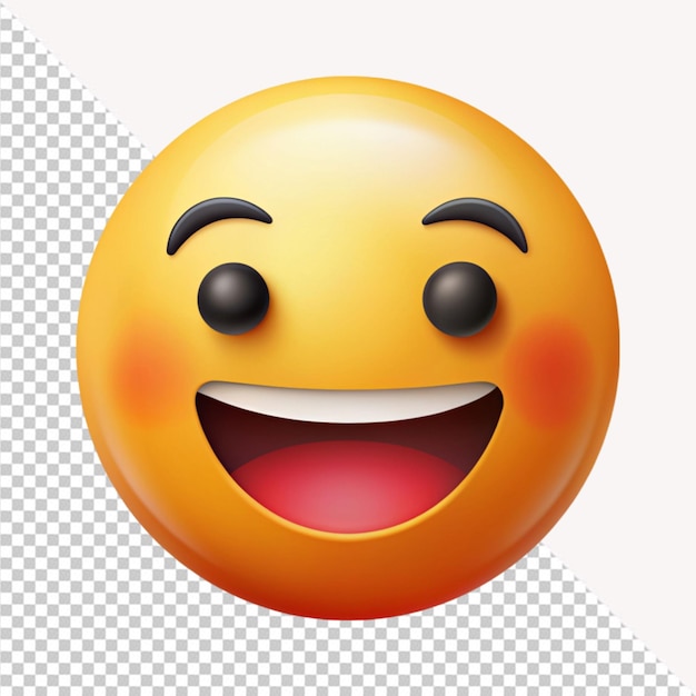 happy face emoji on transparent background