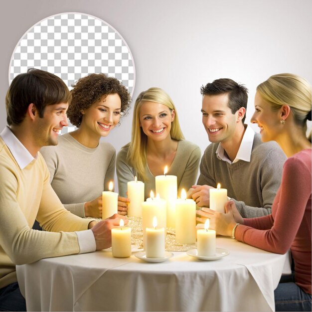 Happy family celebrating passover on transparent background