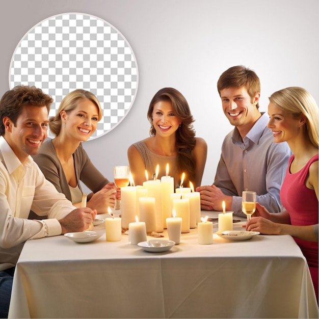 Happy family celebrating passover on transparent background