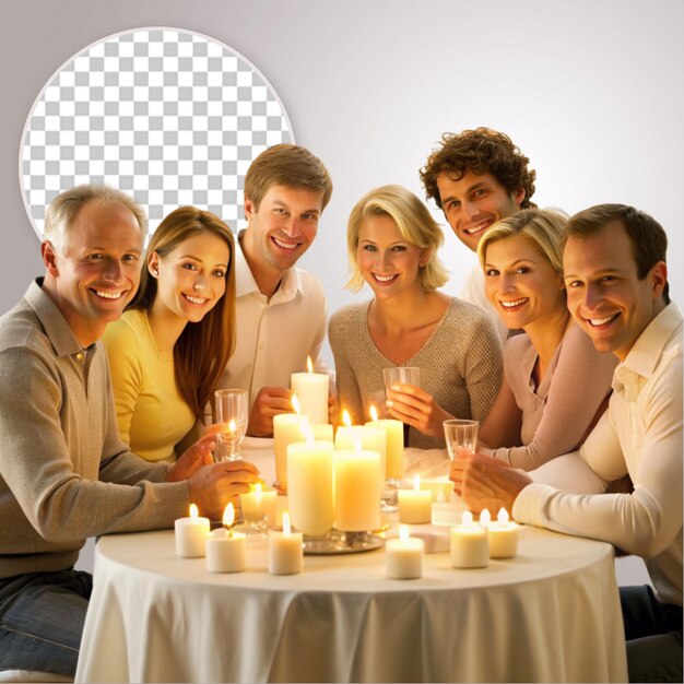 Happy family celebrating passover on transparent background