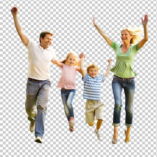 happy family walks in nature mom and dad on transparent background