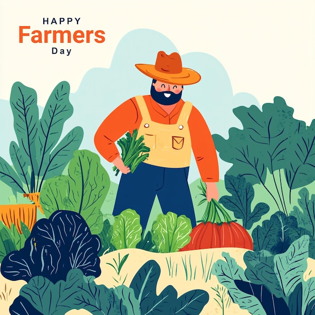 Happy Farmers Day Illustration Banner Design