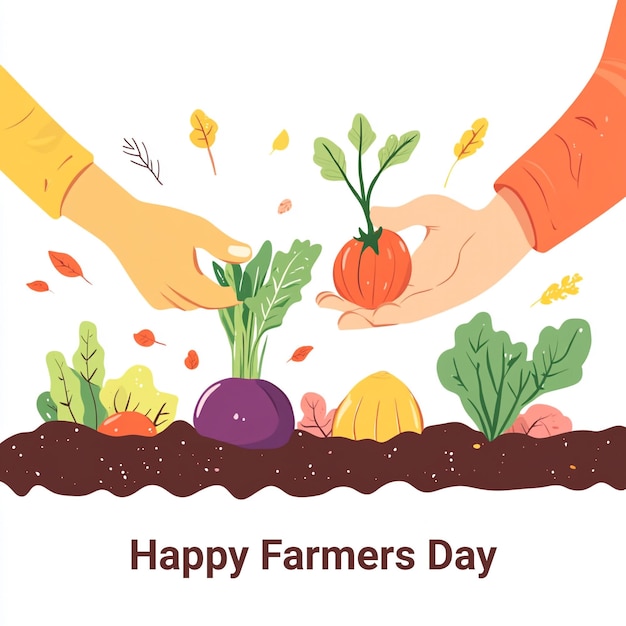 Happy Farmers Day Illustration Poster Design