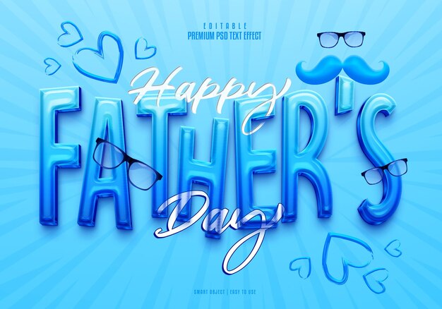 PSD happy father day editable premium psd text effect