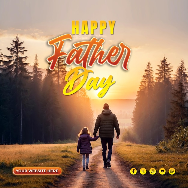 Happy father day social media post design