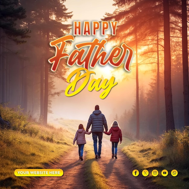 Happy father day social media post design