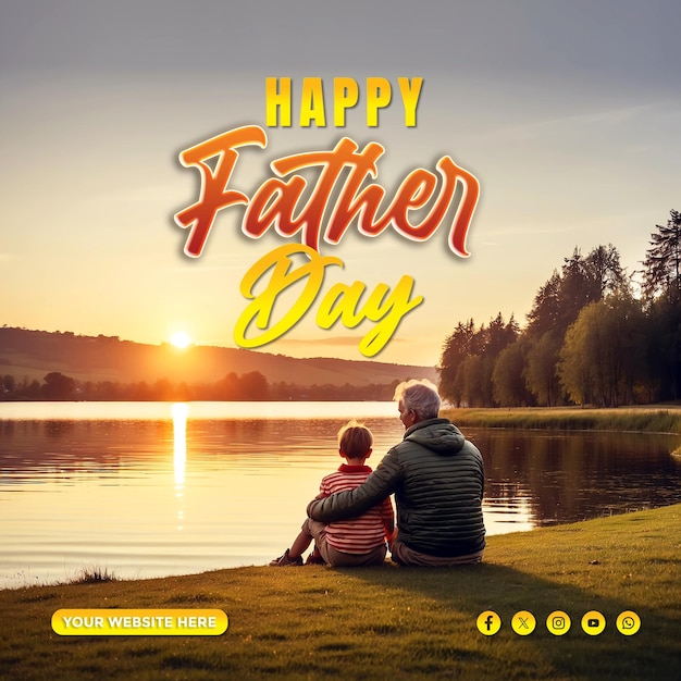 Happy father day social media post design