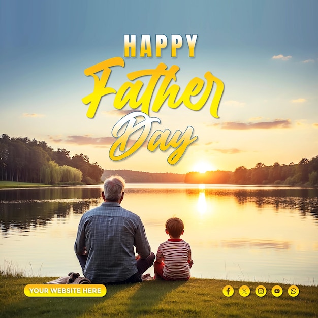 Happy father day social media post design