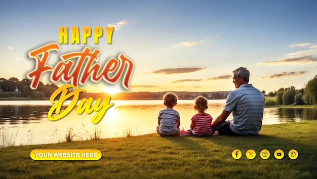 Happy father day social media post design