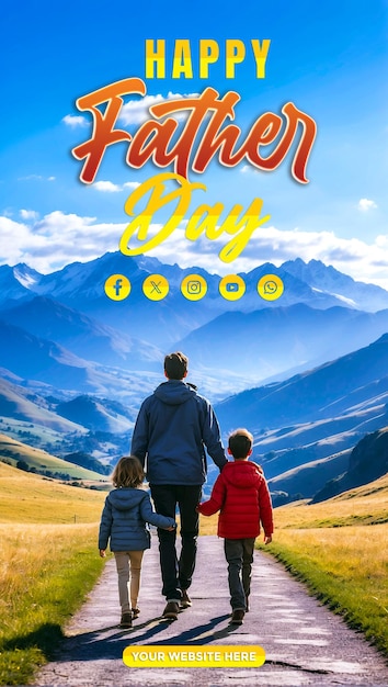 Happy father day social media post design