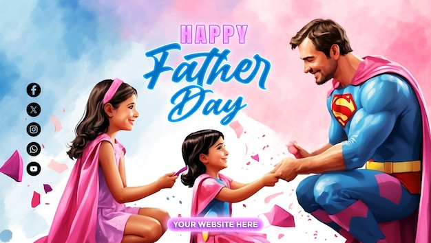 Happy Father Day Social Media Poster Design