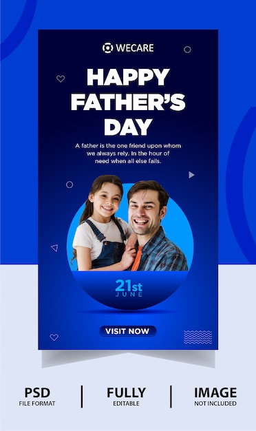 Happy father's day clean Instagram post banner