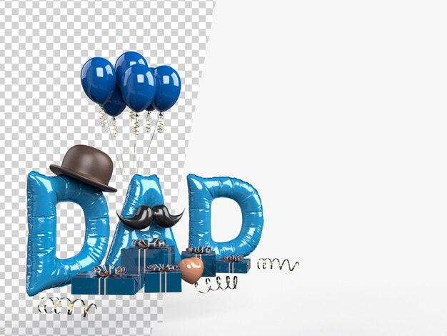 PSD happy father's day with decorate concept in father's day celebration 3d renderingxaxaxaxaxaxaxaxaxa