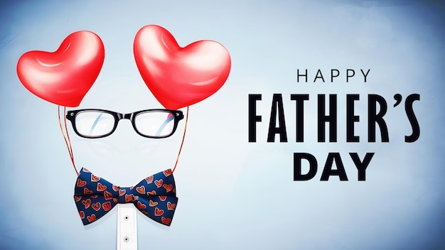 Happy Fathers day facebook cover with tie hart and giftbox