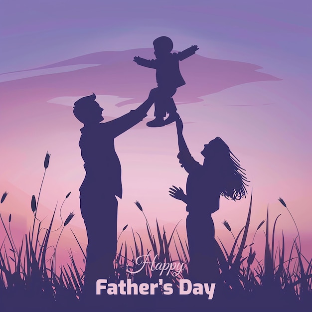 Happy Fathers Day Greetings Orange Black Background Social Media Design Banner