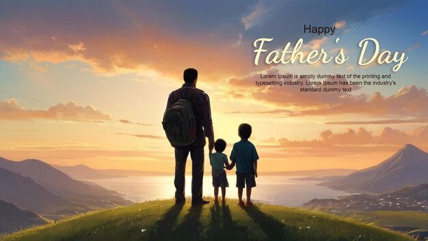 Happy Fathers Day Greetings Social Media Banner Design Template