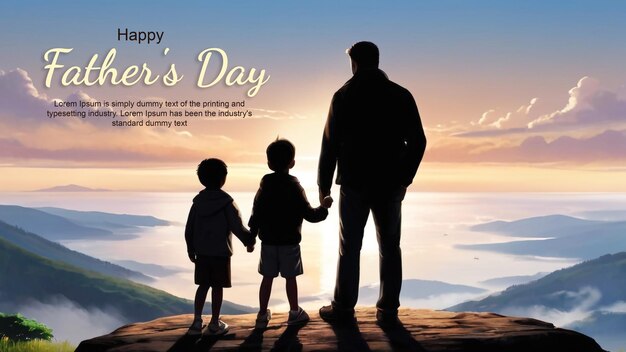 Happy Fathers Day Greetings Social Media Banner Design Template