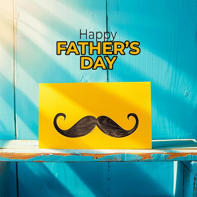 Happy fathers day Hipster style Card with mustache for Dads Day holiday in Australia