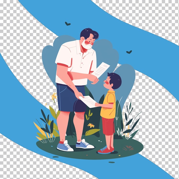 PSD happy fathers day isolated on transparent background