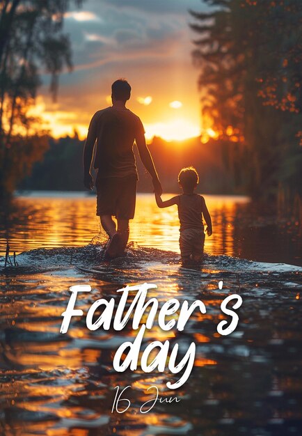 PSD happy fathers day poster template background