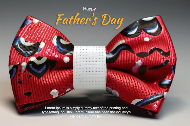 Happy Fathers Day PSD Design with Dotted Bow