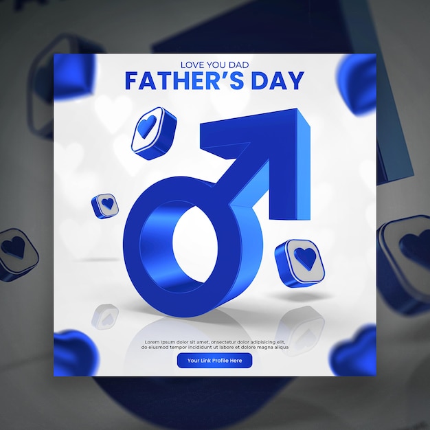 Happy fathers day social media post template