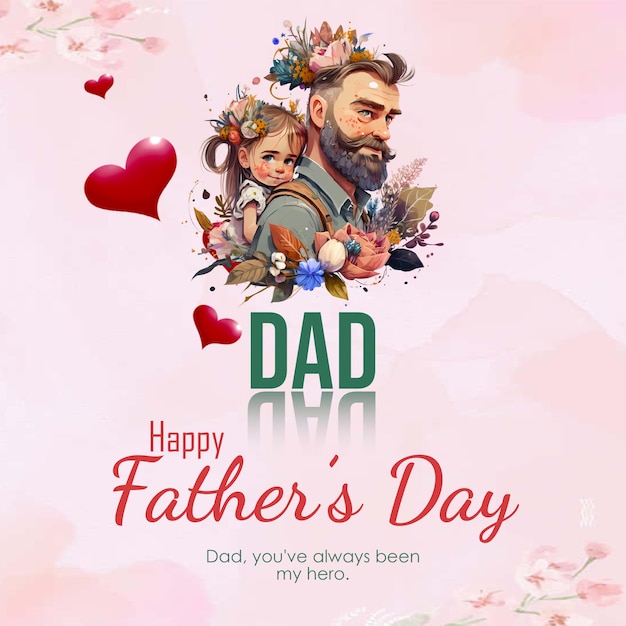 Happy Fathers Day Social Media Promotion And Banner Post Design Template