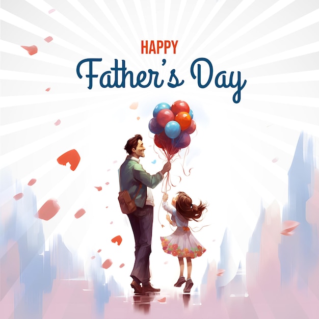 Happy Fathers Day Social Media Promotion And Banner Post Design Template