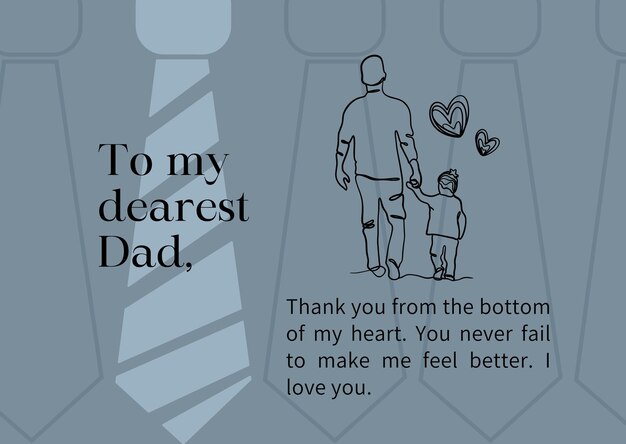 PSD happy fathers day wish card