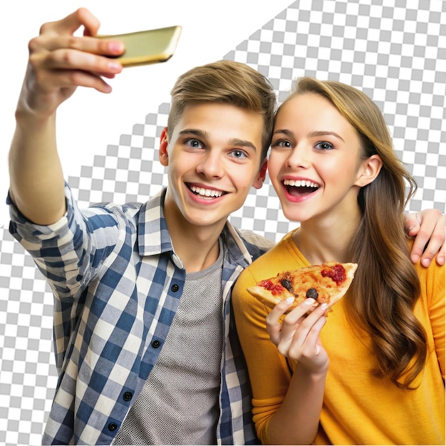 Happy Friends Enjoying Delicious Pizza Together At A Restaurant