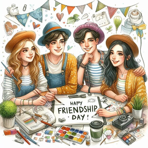 Happy Friendship Day concept