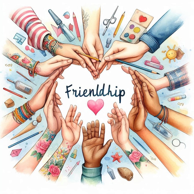 PSD happy friendship day concept