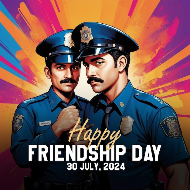 PSD happy friendship day editable poster in cartoonish background