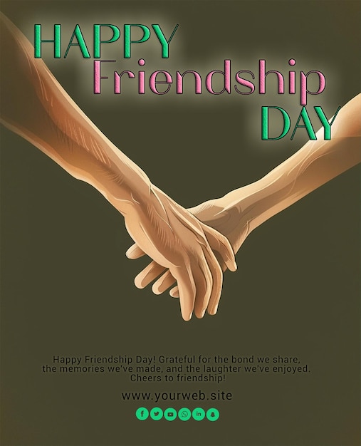 happy friendship day psd social media poster design background