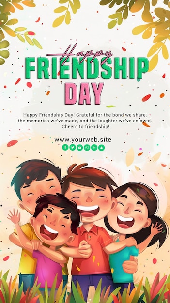 happy friendship day psd social media poster design background