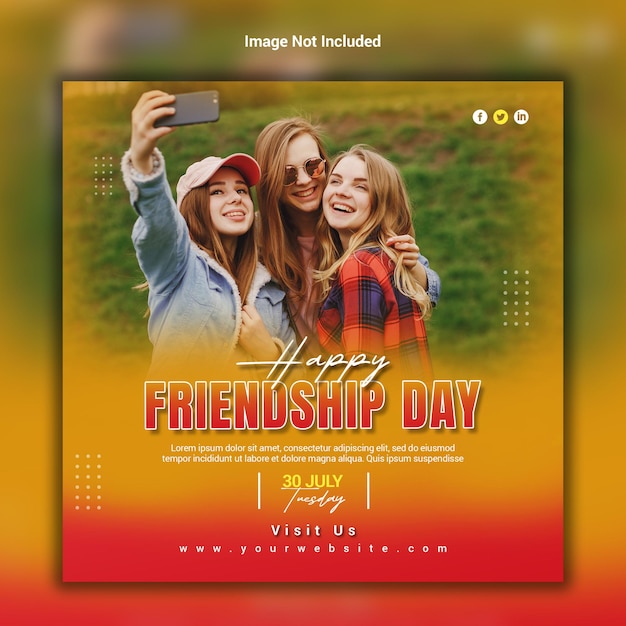 PSD happy friendship day social media post template