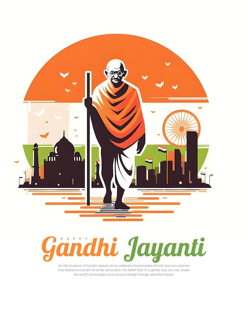 PSD happy gandhi jayanti on 2nd october a national festival of india celebration social media post