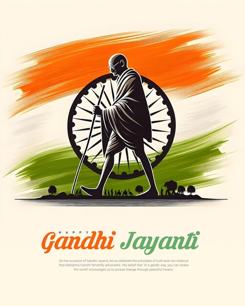 PSD happy gandhi jayanti on 2nd october a national festival of india celebration social media post