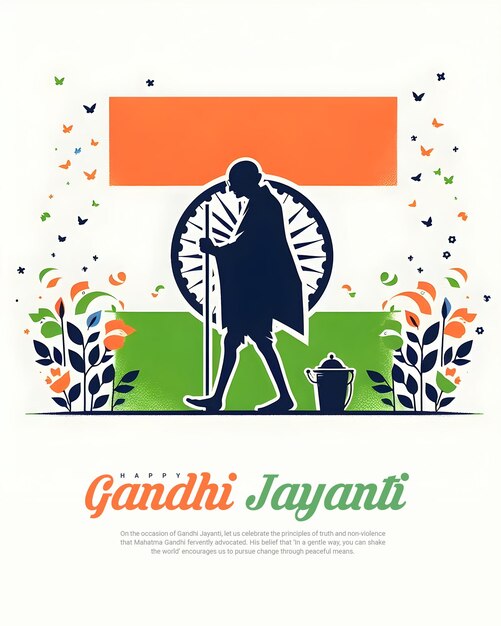 PSD happy gandhi jayanti on 2nd october a national festival of india celebration social media post