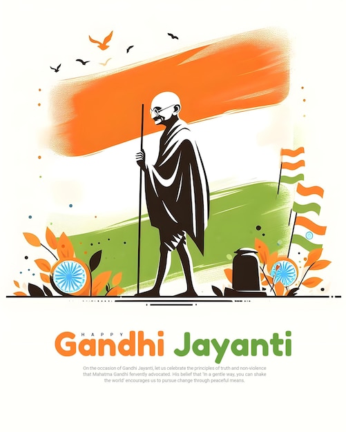 PSD happy gandhi jayanti on 2nd october a national festival of india celebration social media post