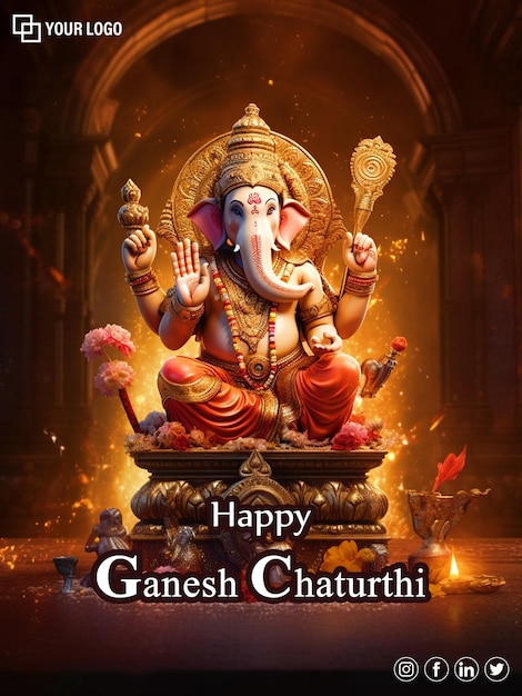 Happy Ganesh Chaturthi banner template