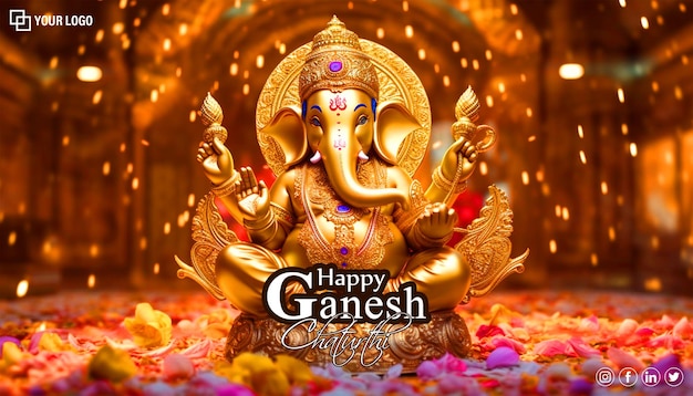 Happy Ganesh Chaturthi banner template